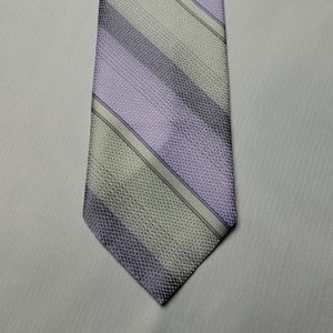 Henri Christian Necktie Lavender/Gray Stripe
